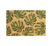 Nicola Spring Coir Door Mat - 90 x 60cm - Monstera - Pack of 1 - Decorative Indoor Front Door Floor Mat Entry Dirt Trapper Rug Outdoor Boot Scraper Non Slip Backing Doormat