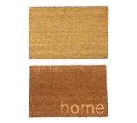 Nicola Spring Coir Door Mat Set - 60 X 40Cm - Embossed Home 2X Indoor Outdoor Floor Mat Dirt Trapper Rug Non Slip Backing Doormat