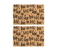 Nicola Spring Coir Door Mats - 60 X 40Cm - Ho Ho Ho - 2X Indoor Outdoor Floor Mat Dirt Trapper Rug Non Slip Backing Doormat