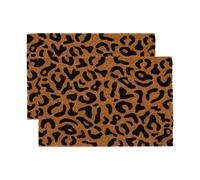 Nicola Spring Coir Door Mats - 60 x 40cm - Leopard - Set of 2 | Size: 40 cm x 60 cm Nicola Spring Multicolor 40 cm x 60 cm