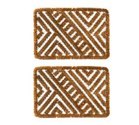 Nicola Spring Coir Scraper Door Mats - 60 X 40Cm - 2X Indoor Outdoor Floor Mat Rug Dirt Trapper Non Slip Backing Doormat