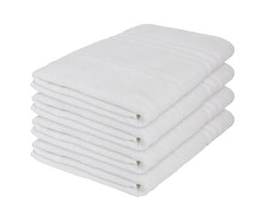 Nicola Spring Cotton Bath Sheets - White - 160cm x 90cm - Pack of 4 - Adults Extra Large Big Thick Fluffy Luxury Quick Dry Bathroom Soft Hotel Quality Beach Towel