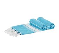 Nicola Spring Cotton Hand Towels - 100 x 60cm - Light Blue - Pack of 2 - Turkish Hammam Small Quick Drying Bathroom Face Cloth Hand Towel Kitchen Cloth