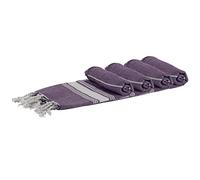 Nicola Spring Cotton Hand Towels - 100 x 60cm - Purple - Pack of 4 - Turkish Hammam Small Quick Drying Bathroom Face Cloth Hand Towel Kitchen Cloth