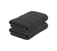Nicola Spring Cotton Hand Towels - Charcoal - 90cm x 50cm - Pack of 2 - Adults Small Thick Fluffy Luxury Quick Dry Bathroom Soft Hotel Quality Face Cloth Towel