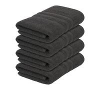 Nicola Spring Cotton Hand Towels - Charcoal - 90cm x 50cm - Pack of 4 - Adults Small Thick Fluffy Luxury Quick Dry Bathroom Soft Hotel Quality Face Cloth Towel