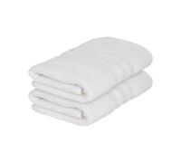 Nicola Spring Cotton Hand Towels - White - 90cm x 50cm - Pack of 2 - Adults Small Thick Fluffy Luxury Quick Dry Bathroom Soft Hotel Quality Face Cloth Towel