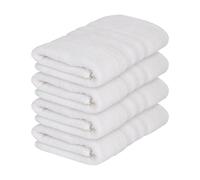 Nicola Spring Cotton Hand Towels - White - 90cm x 50cm - Pack of 4 - Adults Small Thick Fluffy Luxury Quick Dry Bathroom Soft Hotel Quality Face Cloth Towel