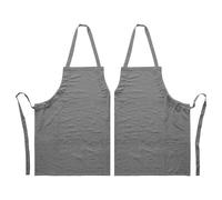 Nicola Spring Cotton Kitchen Bib Aprons - One Size - Pack of 2 in Grey Nicola Spring Grey