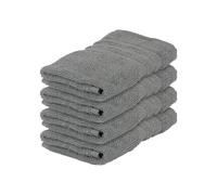 Nicola Spring Cotton Wash Cloths - Grey - 30cm x 30cm - Pack of 4 - Adults Small Thick Fluffy Luxury Quick Dry Bathroom Soft Hotel Quality Face Hand Towel