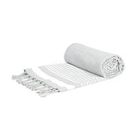 Nicola Spring Deluxe Cotton Turkish Bath Towel - Light Grey - 157 x 87cm - Lightweight Absorbent Large Adults Kids Drying Sheet Swimming Pool Towel for Beach, Bathroom, Gym, Shower, Sauna