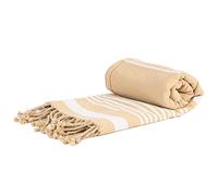 Nicola Spring Deluxe Cotton Turkish Bath Towel - Natural - 157 x 87cm - Lightweight Absorbent Large Adults Kids Drying Sheet Swimming Pool Towel for Beach, Bathroom, Gym, Shower, Sauna