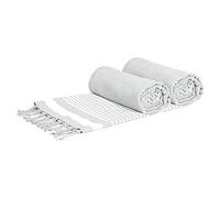 Nicola Spring Deluxe Cotton Turkish Bath Towels - Grey - 162 x 90cm - Pack of 2 - Lightweight Absorbent Large Adults Kids Drying Sheet Pool Towel for Beach, Bathroom, Gym, Shower, Sauna