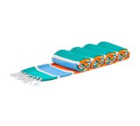 Nicola Spring Deluxe Cotton Turkish Bath Towels - Multi Stripe - Pack Of 4