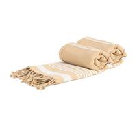 Nicola Spring Deluxe Cotton Turkish Bath Towels - Natural - Pack Of 2