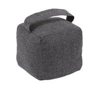Nicola Spring Fabric Door Stop - Indoor Herringbone Decorative Wedge Stopper Interior Weighted Doorstop With Handle