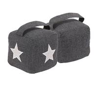 Nicola Spring Fabric Door Stop Set - Star Indoor Herringbone Decorative Wedge Stopper Interior Weighted Doorstop With Handle