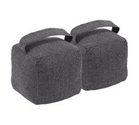Nicola Spring Fabric Door Stops - 2X Indoor Herringbone Decorative Wedge Stopper Interior Weighted Doorstop With Handle