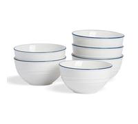White Farmhouse Serving Bowls 18cm Pack of 6 Nicola Spring White One Size