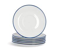 Nicola Spring White Farmhouse Teacup Saucers - 16Cm - Pack Of 6