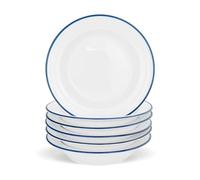 Nicola Spring White Farmhouse Soup Plates - 22Cm - Pack Of 6, White