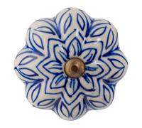 Nicola Spring Floral Ceramic Cabinet Knob - Navy