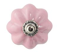 Nicola Spring Floral Ceramic Cabinet Knobs - Pink - Pack of 6 | Decorative Cabinet Knob for Cupboards, Drawers, Wardrobes, Dressers, Kitchen Cabinets, Bathroom Furniture & Home Storage