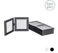Nicola Spring Folding 2 Photo Frames - 4 x 4" - Pack of 5 in Black Nicola Spring Black