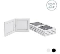 Nicola Spring Folding 2 Photo Frames - 4 x 4" - Pack of 5 in White Nicola Spring White