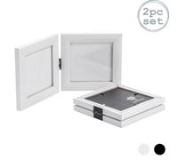 Nicola Spring Folding 2 Photo Frames - 4 X 4" - White - Pack Of 2
