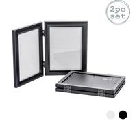 Nicola Spring Folding 2 Photo Frames - 5 X 7" - Black - Pack Of 2