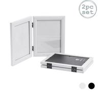 Nicola Spring Folding 2 Photo Frames - 5 X 7" - White - Pack Of 2