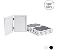 Nicola Spring Folding 2 Photo Frames - 5 X 7" - White - Pack Of 5 - Small Freestanding Picture Frame Portrait Photo Poster Display