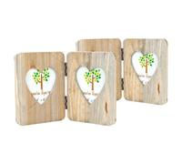 Nicola Spring Folding 2-Photo Frames Fits Photo Size 4 x 6 (10 x 15cm) 2x | Rustic Natural Wooden Picture Frame Wall Mounted Portrait Orientation Rope Hanging Certificate Poster