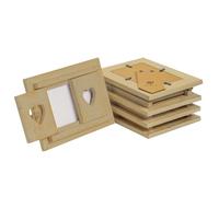 Nicola Spring Freestanding Photo Frames - Fits Photo Size 6 x 4 (15 x 10cm) - Pack of 5 - Rustic Heart Shutters Natural Wooden Picture Frame Freestanding Landscape Orientation Poster Frame