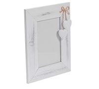 Nicola Spring Freestanding White Photo Frames - Fits Photo Size 4 x 6 (10 x 15cm) - Pack of 5 - White Heart Shutters Natural Wooden Picture Frame Freestanding Landscape Orientation Poster Frame