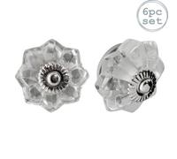 Nicola Spring Glass Cabinet Knobs - Star - Pack Of 6