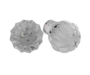 Nicola Spring Glass Cupboard Drawer Handle Knobs - Round Design - Pack of 12