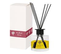 Nicola Spring Glass Reed Diffuser - 200ml - Mulled Wine - 1x Home Décor Bathroom Bedroom Room Essential Oil Air Freshener with Scented Sticks 60 Day Fragrance