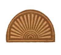 Nicola Spring Half Moon Coir Door Mat - 60 X 40Cm - Embossed - Indoor Outdoor Floor Mat Dirt Trapper Rug Non Slip Doormat