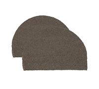 Nicola Spring Half Moon Coir Door Mats - 60 x 40cm - Grey - Pack of 2 Decorative Indoor Front Door Floor Mat Entry Dirt Trapper Rug Outdoor Boot Scraper Non Slip Backing Doormat