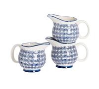 Nicola Spring Hand-Printed Milk Jugs - 300Ml - Navy - Pack Of 3