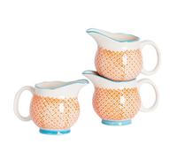 Nicola Spring Hand-Printed Milk Jugs - 300Ml - Orange - Pack Of 3
