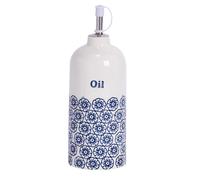 Nicola Spring Hand-Printed Olive Oil Pourer Bottle - 500ml in Navy Nicola Spring Navy