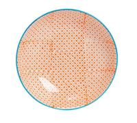 Nicola Spring Hand-Printed Pasta Bowl - 22Cm - Orange