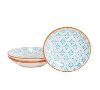 Nicola Spring Hand-Printed Sauce Dishes - 10Cm - Blue - Pack Of 3