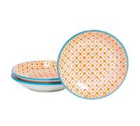 Nicola Spring Hand-Printed Sauce Dishes - 10Cm - Orange - Pack Of 3