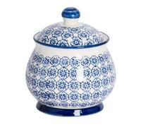 Nicola Spring Hand-Printed Sugar Bowl - 10Cm - Navy