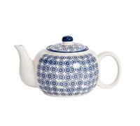 Nicola Spring Hand-Printed Teapot - 820ml - Navy Traditional Decorative Floral Pattern Stoneware Tea Pot with Lid Tableware Large Teapot for Tea, Milk