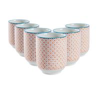Nicola Spring Hand-Printed Tumblers - 280Ml - Orange - Pack Of 6